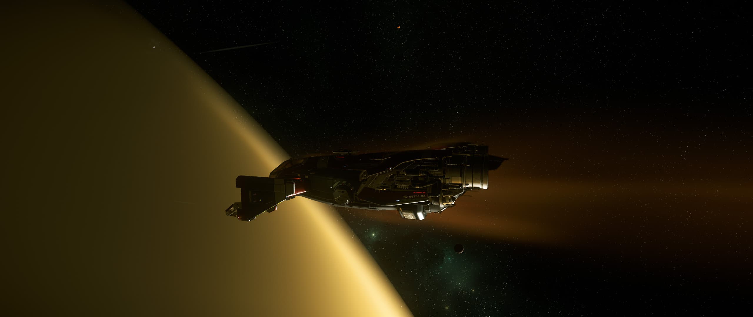 Ship flying into atmosphere